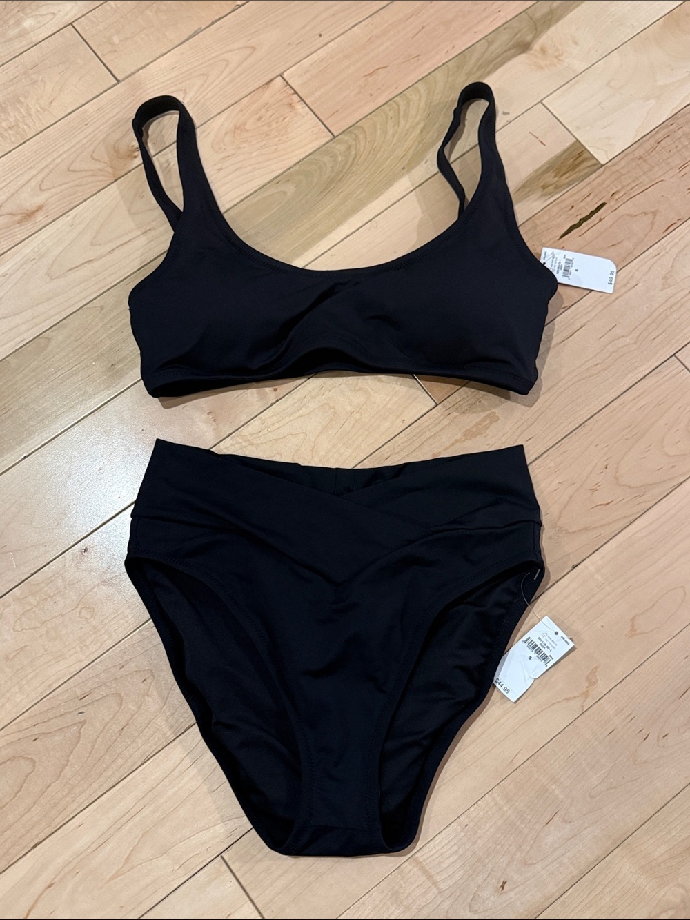 GAP Black Two-Piece Bikini swimsuit Set - Bralette & High Waist Bottoms